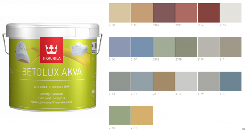 Каталог цветов Tikkurila Покрытия для полов